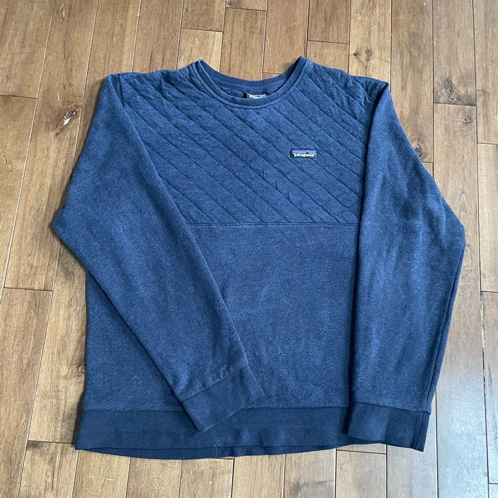 Patagonia Navy Quilted Crewneck Sweater